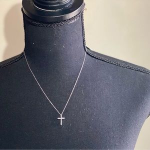 14kw gold pendant and chain cross necklace
